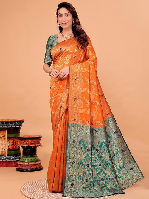 women self design banarasi saree with blouse - 22019226 - Standard Image - 0