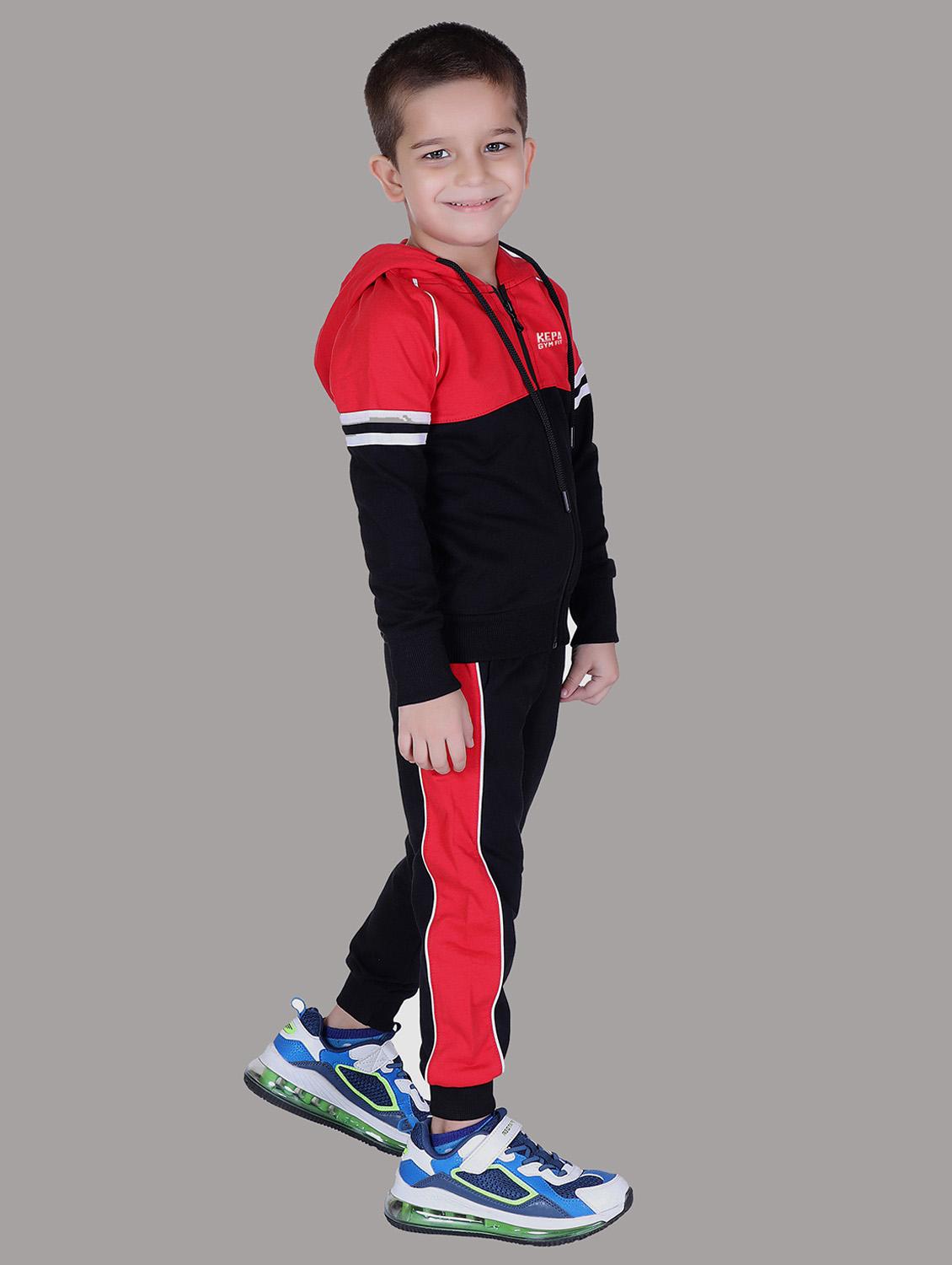 boys color blocked hooded track suit - 22019330 - Standard Image - 2