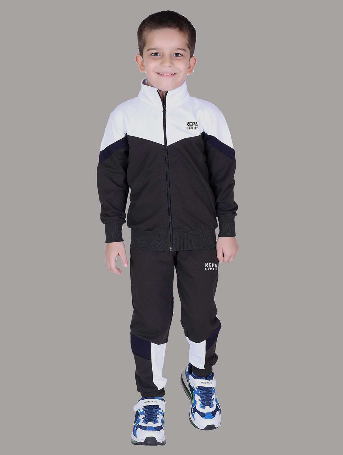 boys color blocked hooded track suit
