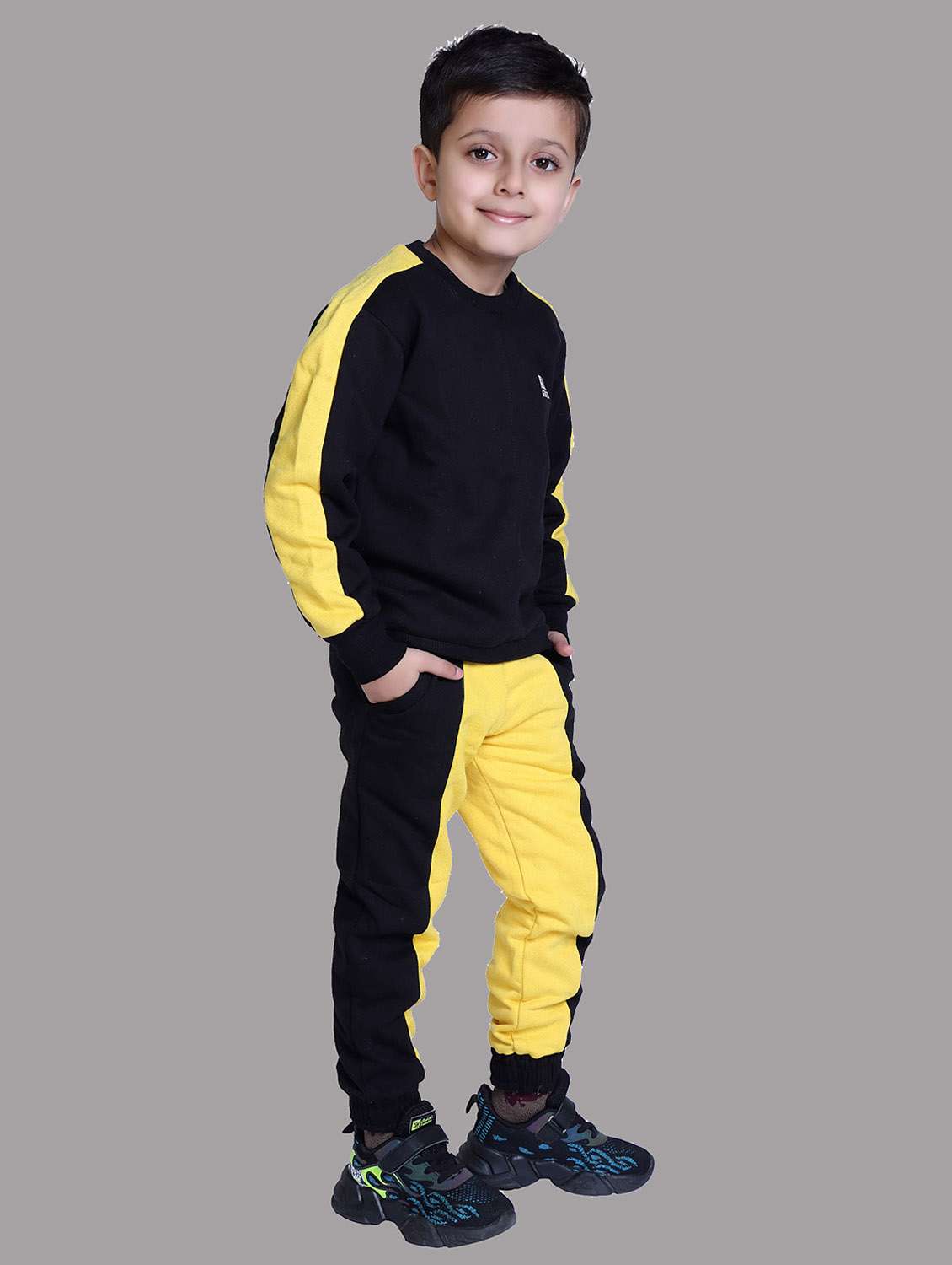 boys color blocked hooded track suit - 22019339 -  Standard Image - 2