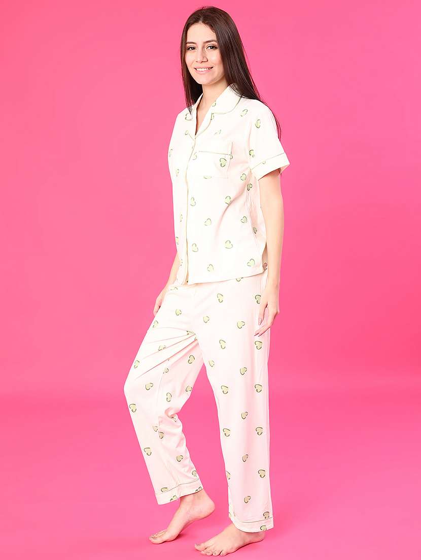 women printed short sleeve pyjama set nightwear - 22019443 -  Standard Image - 2