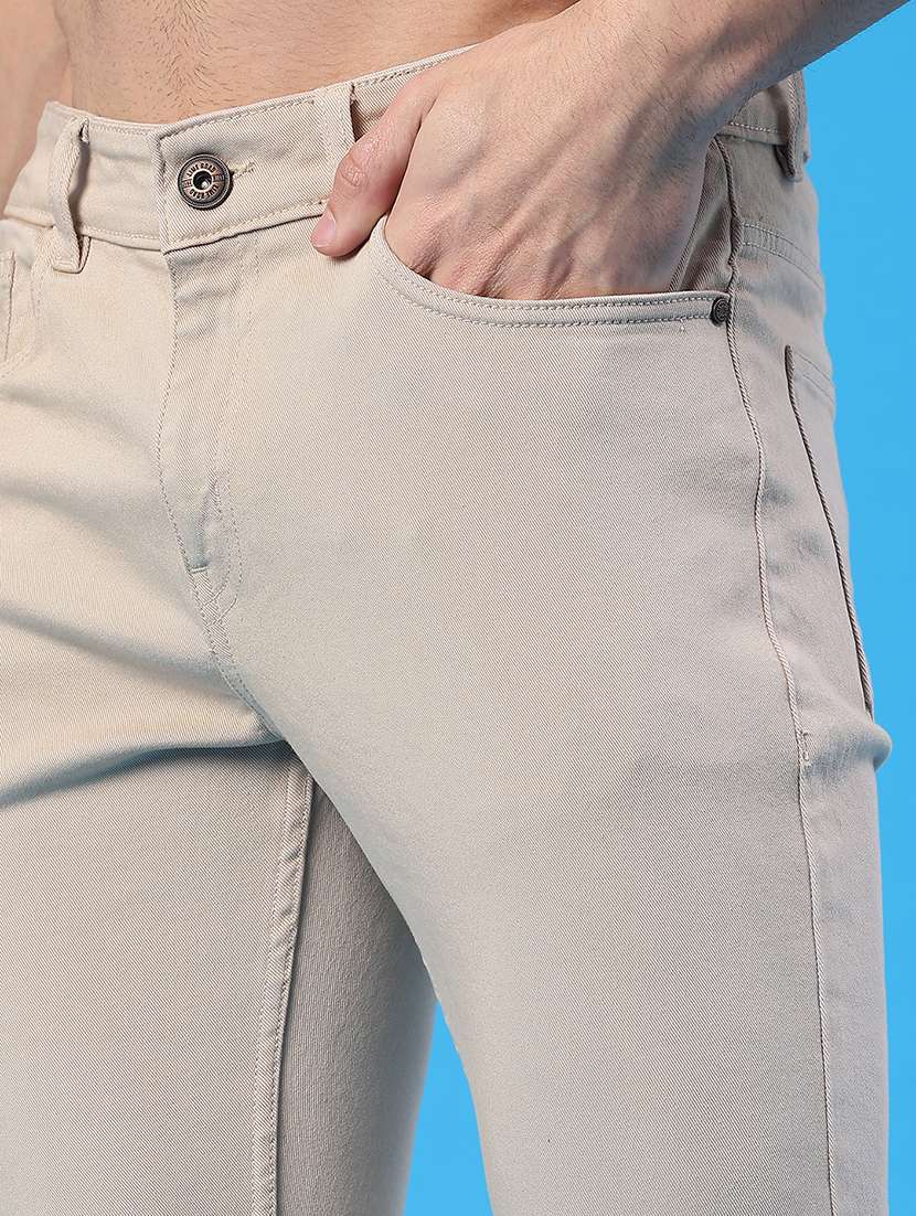 men plain mid rise full length slim fit jeans - 22019523 -  Standard Image - 2