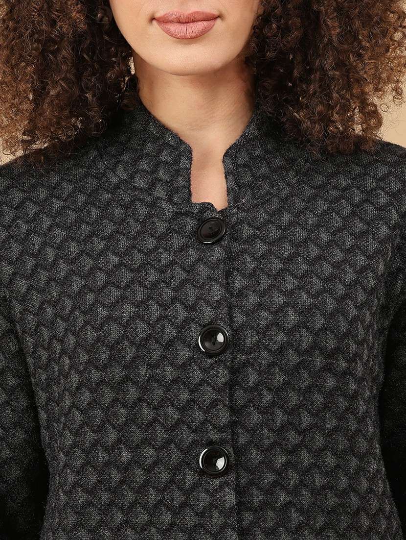 women self design long sleeve cardigan - 22019554 -  Standard Image - 2