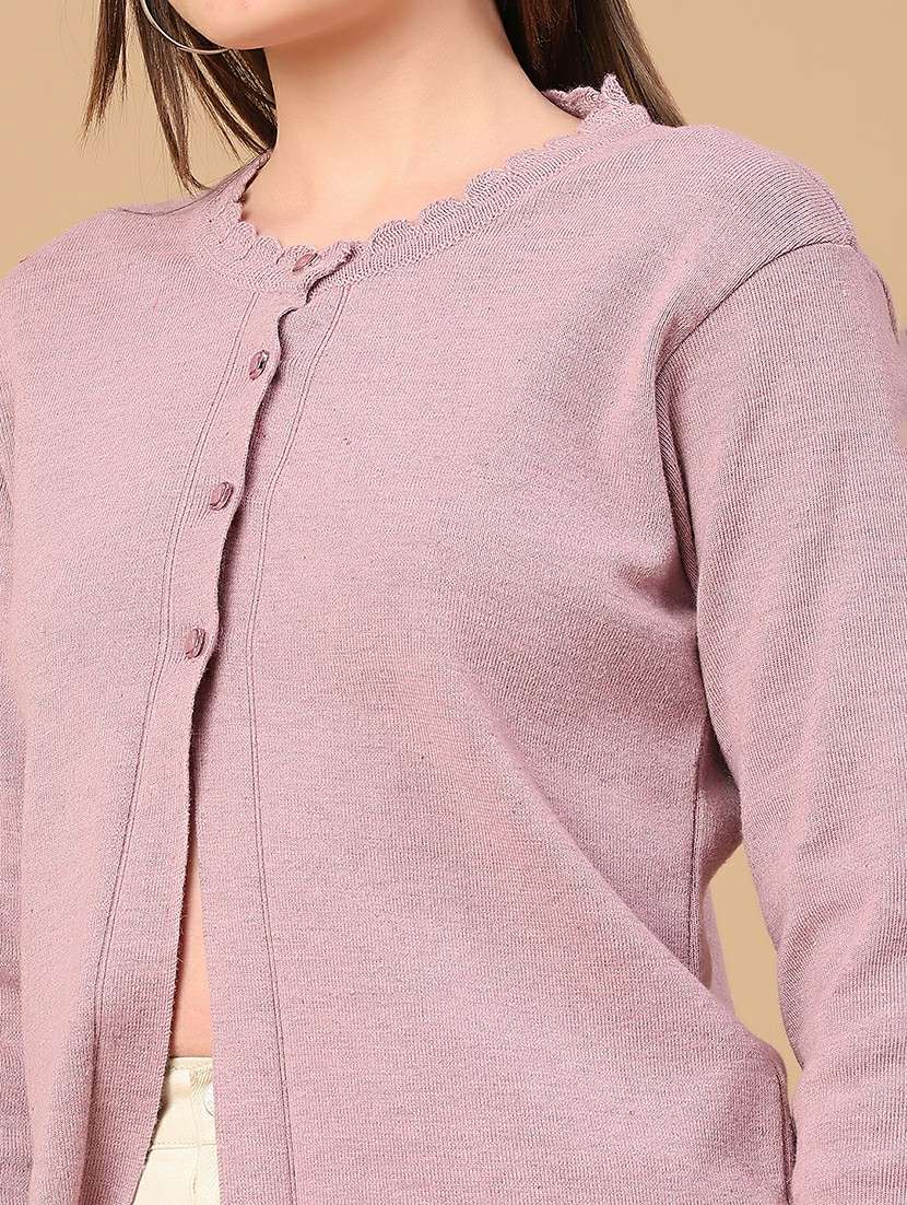 women solid long sleeve cardigan - 22019555 -  Standard Image - 2