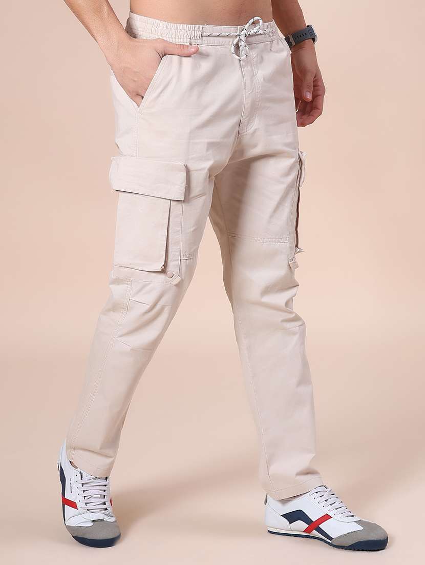 men solid mid rise regular fit cargo - 22019570 -  Standard Image - 2