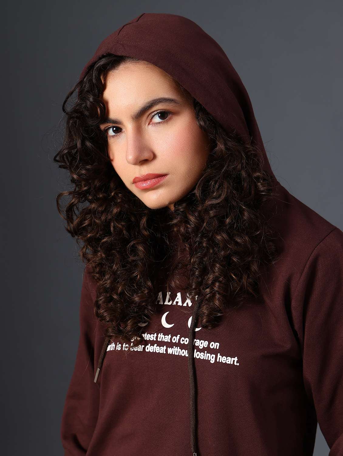 women printed long sleeve hooded sweatshirt - 22019579 -  Standard Image - 2