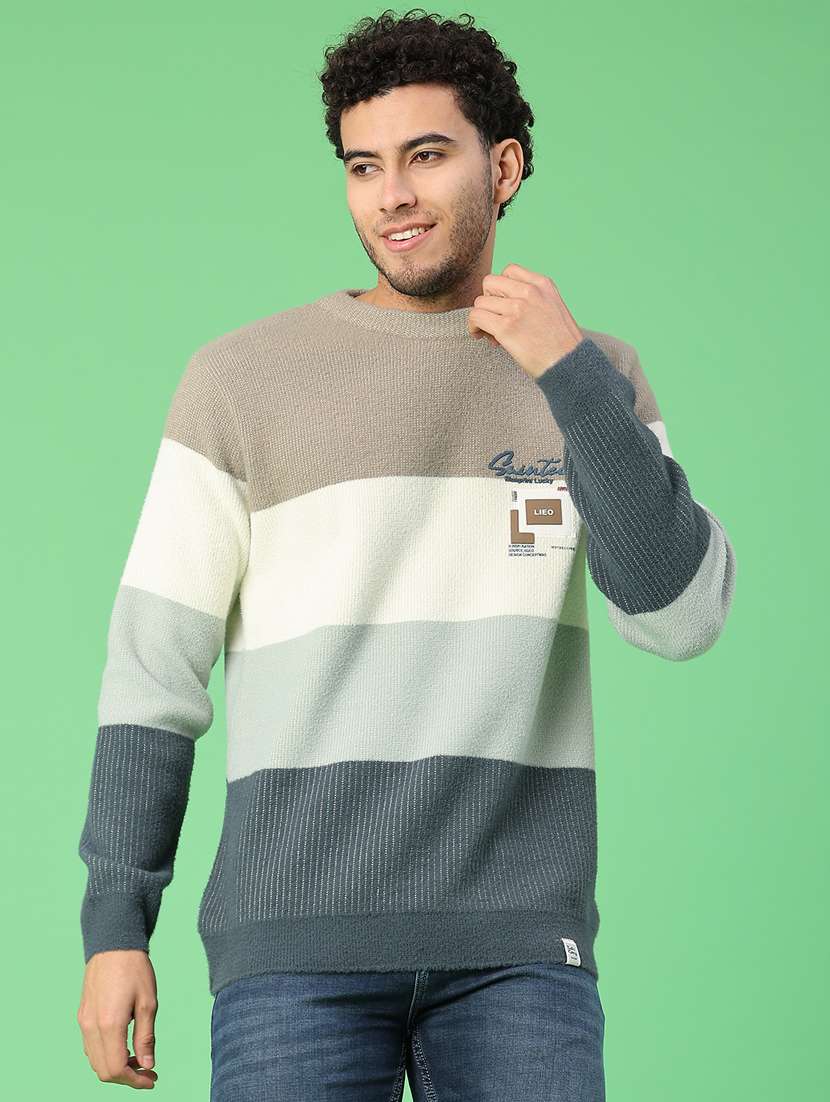 men color blocked long sleeve pullover - 22019580 -  Standard Image - 2