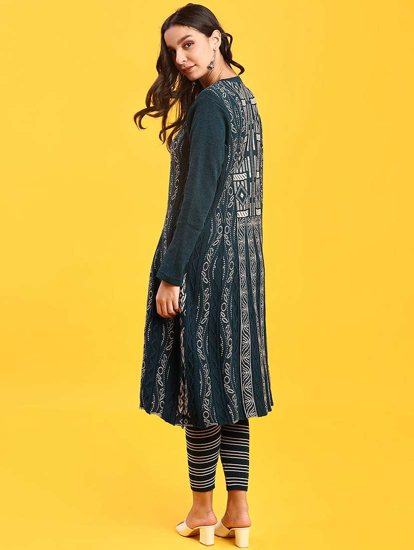 women self designed long sleeve kurta and pant set - 22019581 -  Standard Image - 2