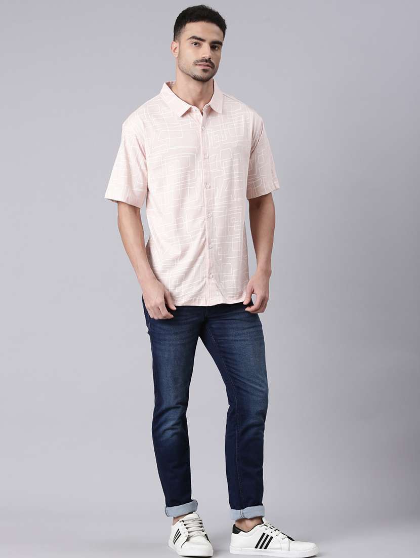 men printed collared short sleeves casual shirt - 22019641 -  Standard Image - 2