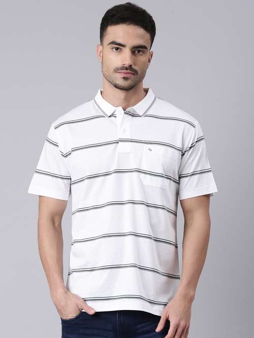men striped short sleeve regular fit polo t-shirt - 22019647 -  Standard Image - 0