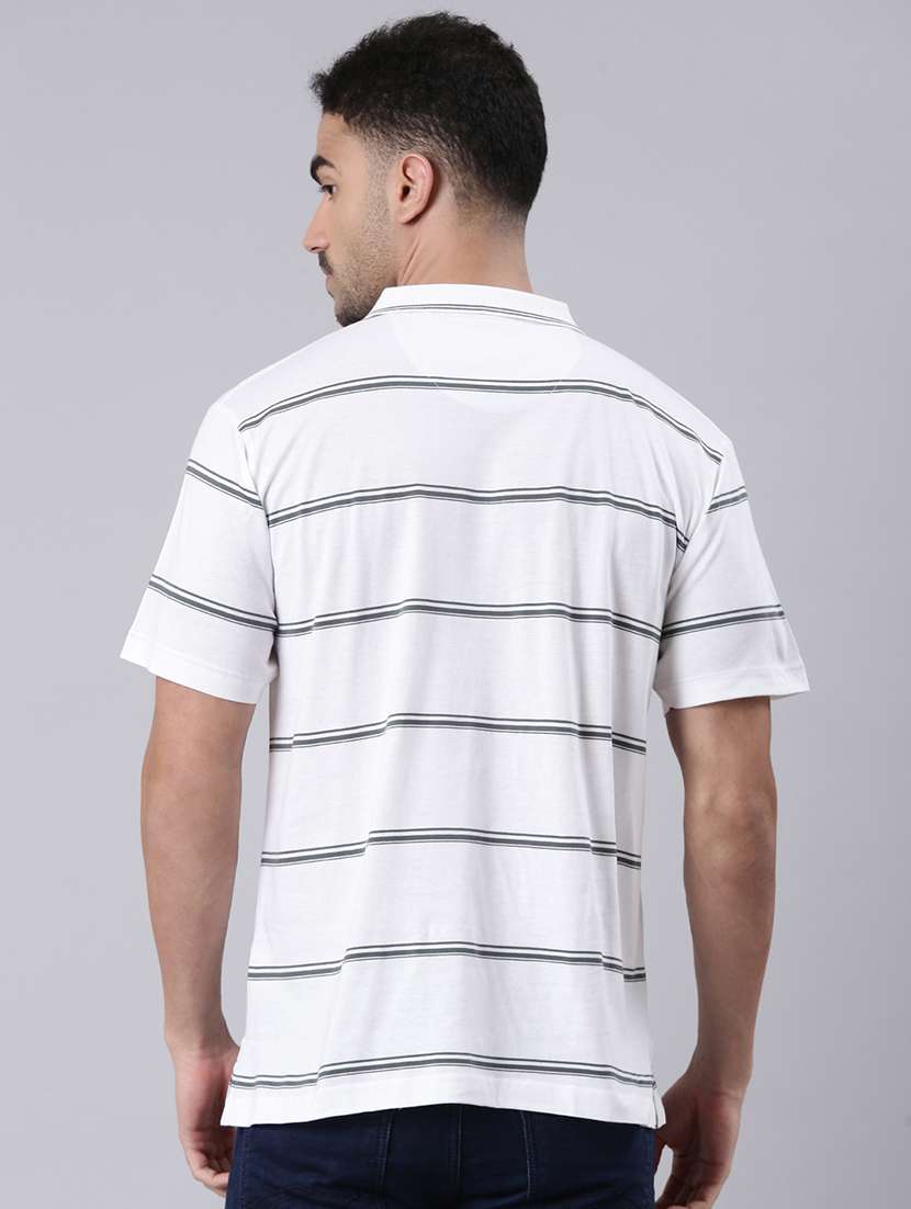 men striped short sleeve regular fit polo t-shirt - 22019647 - Standard Image - 2
