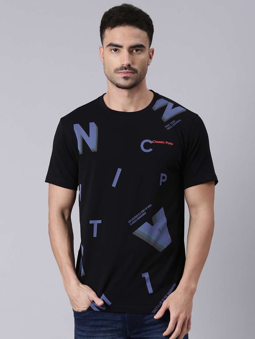 men printed short sleeve regular fit t-shirt