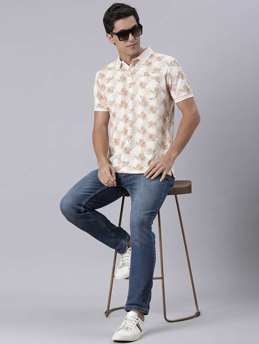 men printed short sleeve regular fit polo t-shirt - 22019654 -  Standard Image - 2