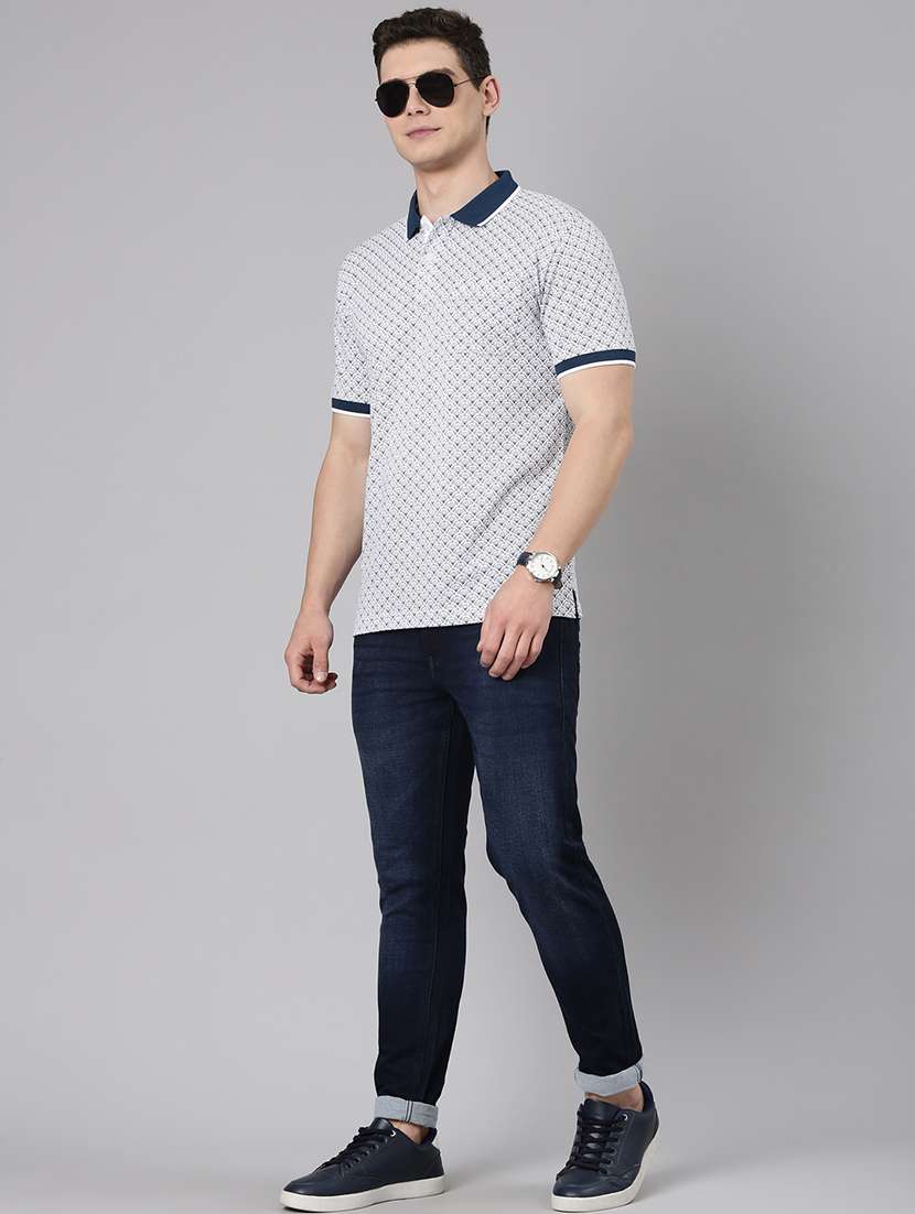 men printed short sleeve regular fit polo t-shirt - 22019657 - Standard Image - 2