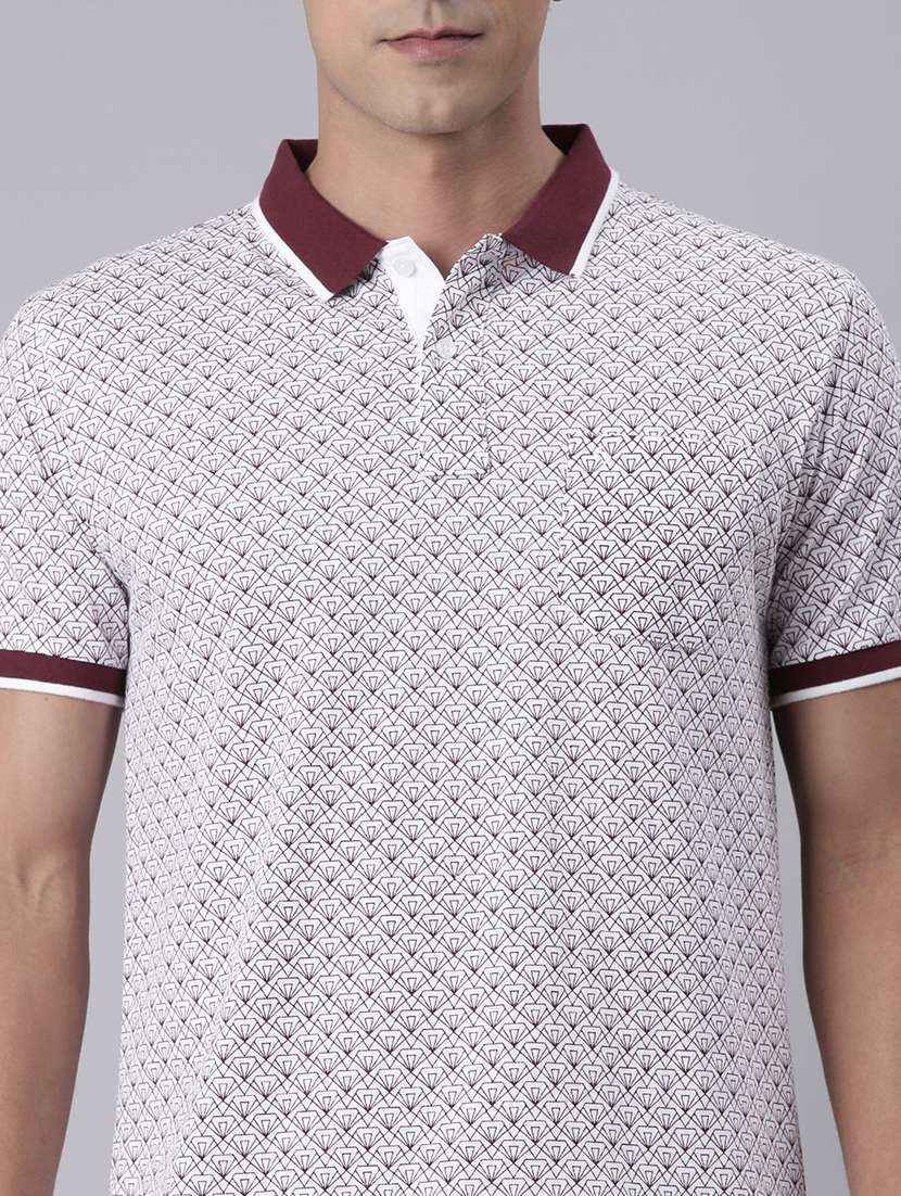 men printed short sleeve regular fit polo t-shirt - 22019658 -  Standard Image - 2