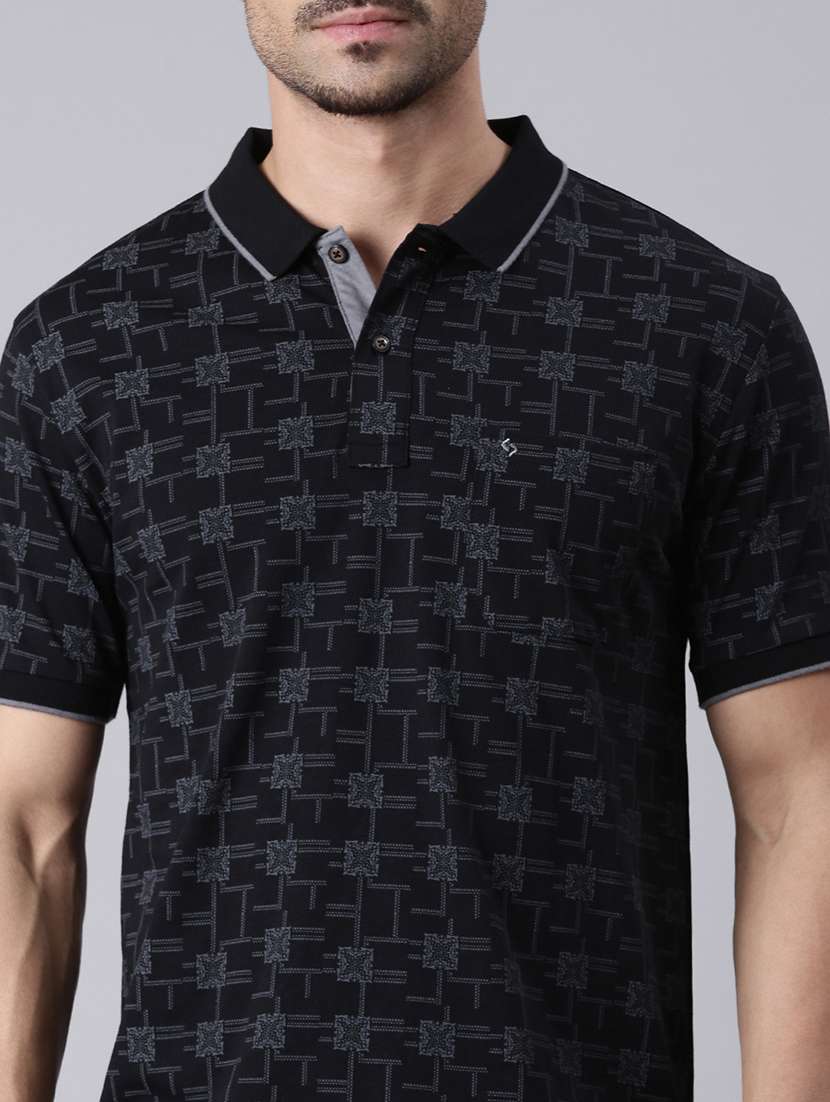 men printed short sleeve regular fit polo t-shirt - 22019659 -  Standard Image - 2