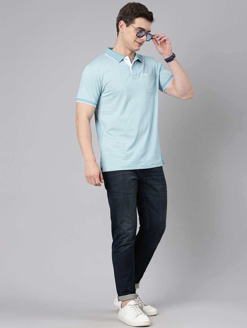 men printed short sleeve regular fit polo t-shirt - 22019660 -  Standard Image - 2