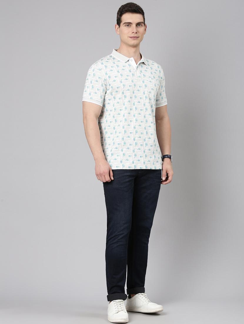 men printed short sleeve regular fit polo t-shirt - 22019661 - Standard Image - 2