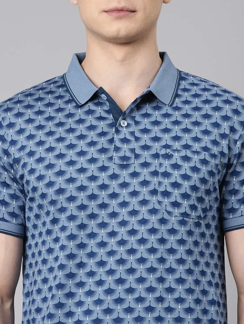 men printed short sleeve regular fit polo t-shirt - 22019664 - Standard Image - 2