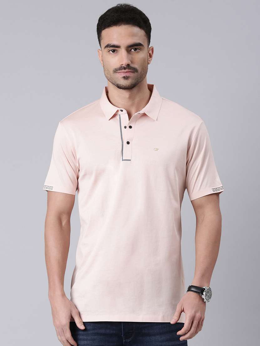men solid short sleeve regular fit polo t-shirt