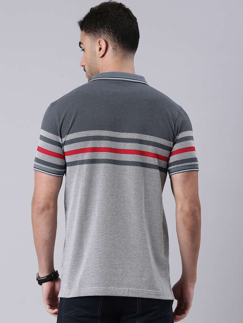 men striped short sleeve regular fit polo t-shirt - 22019687 -  Standard Image - 2
