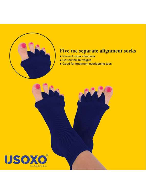 women solid five toe separater alignment socks  - 22019690 -  Standard Image - 2