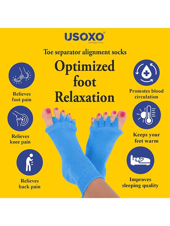 women solid five toe separater alignment socks  - 22019697 -  Standard Image - 2