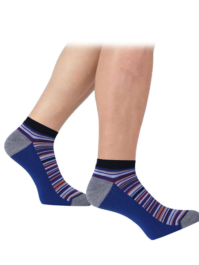  pack of 3 striped ankle length socks  - 22019746 -  Standard Image - 2
