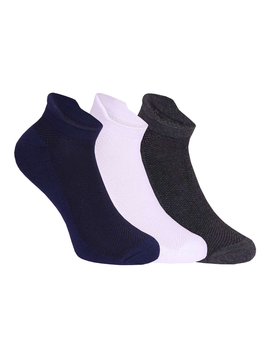pack of 3 solid ankle length socks
