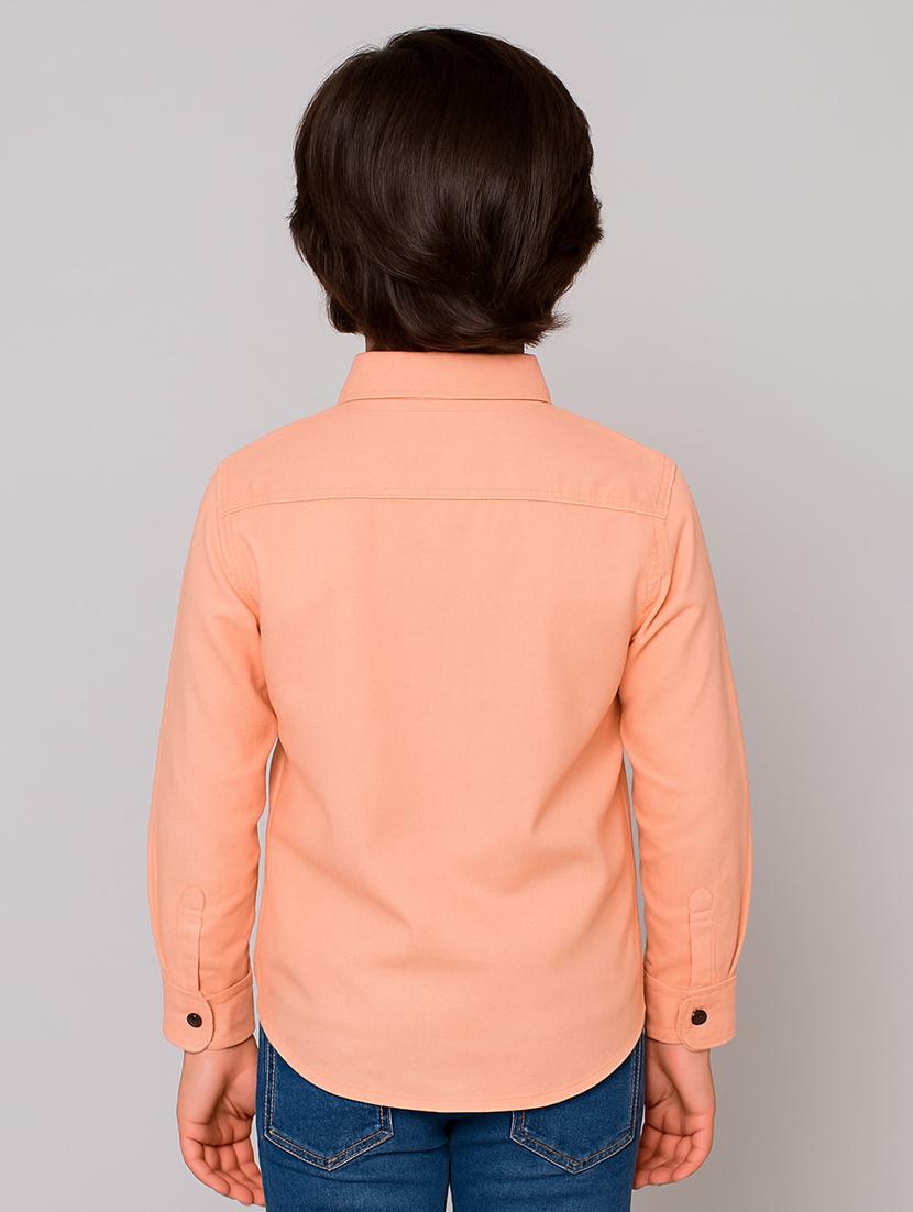 boys solid collared long sleeve shirt - 22019957 - Standard Image - 2