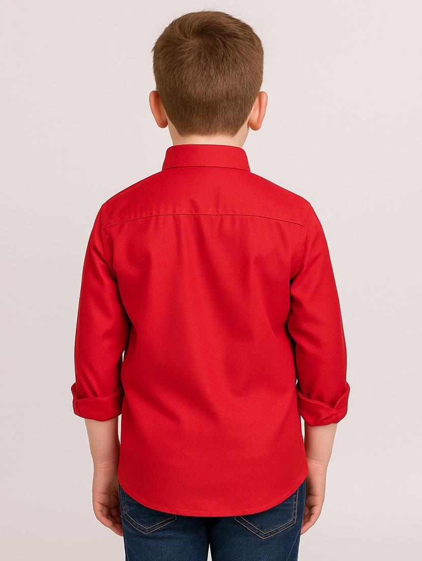 boys solid collared long sleeve shirt - 22019958 - Standard Image - 2