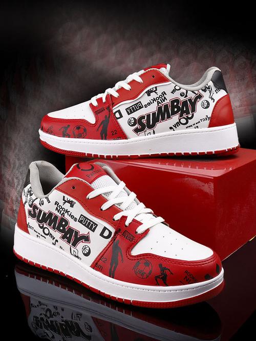 men red lace up sneaker - 22020283 -  Standard Image - 0