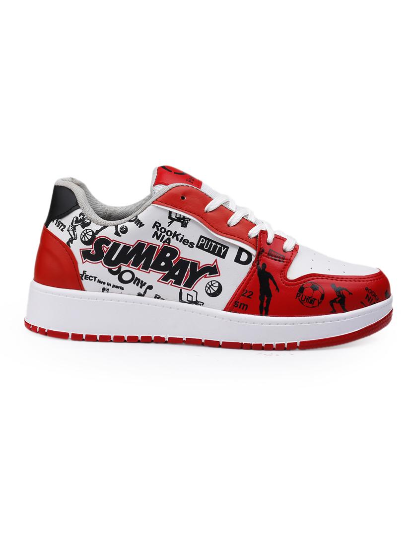 men red lace up sneaker - 22020283 - Standard Image - 2