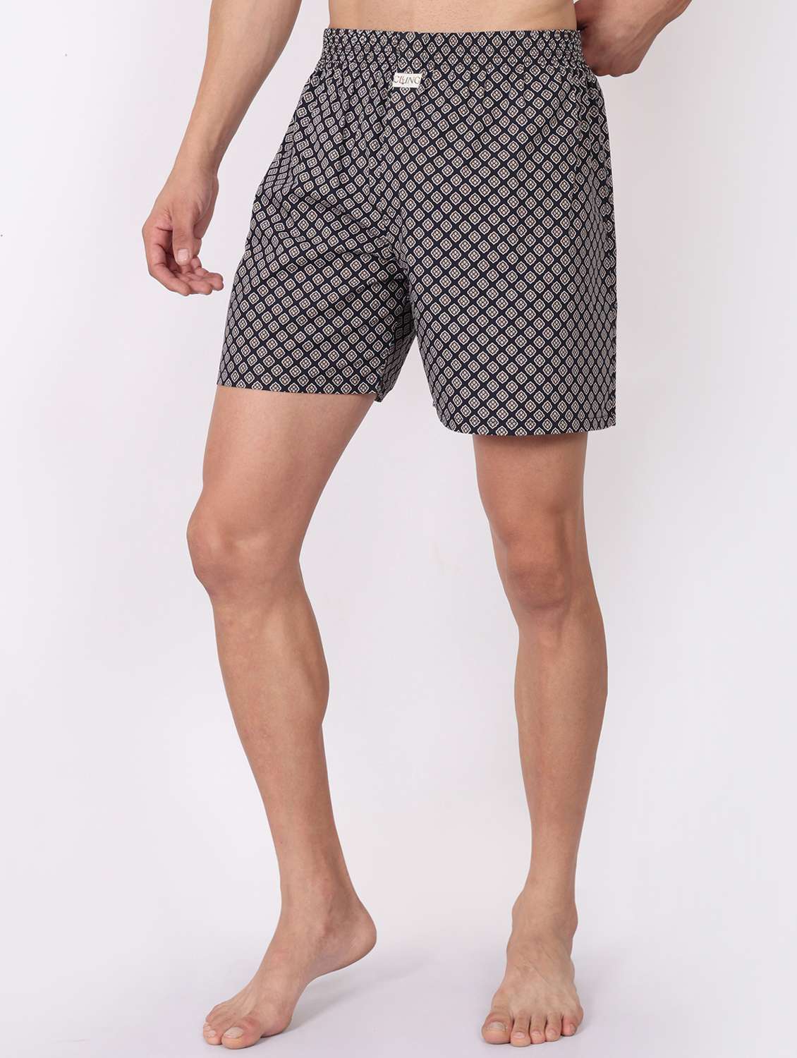 men printed mid rise loungewear boxer - 22020292 -  Standard Image - 2