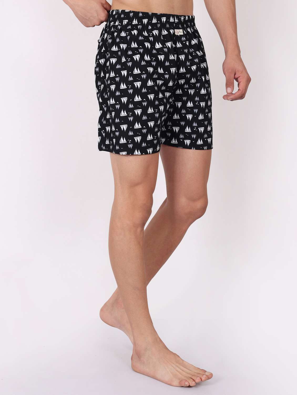 men printed mid rise loungewear boxer - 22020296 -  Standard Image - 2