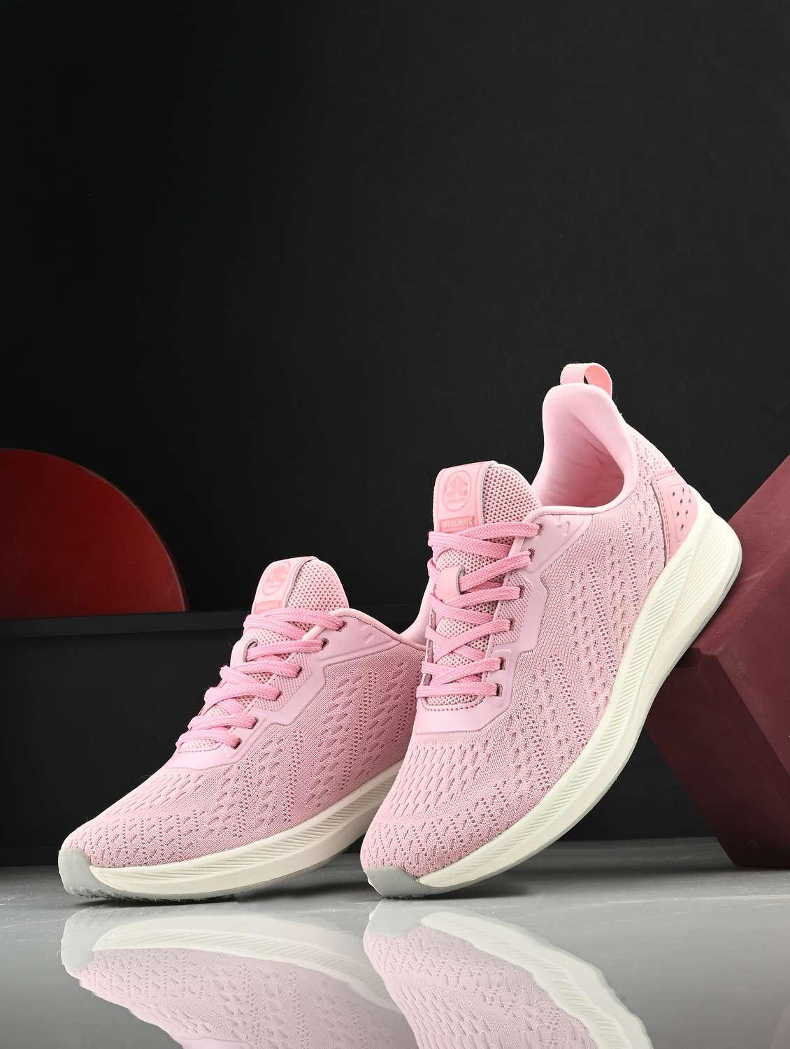 pink flyknit laceup sports shoes - 22020322 -  Zoom Image - 0
