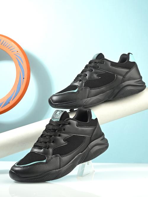 women black lace-up sports shoe - 22020337 - Standard Image - 0