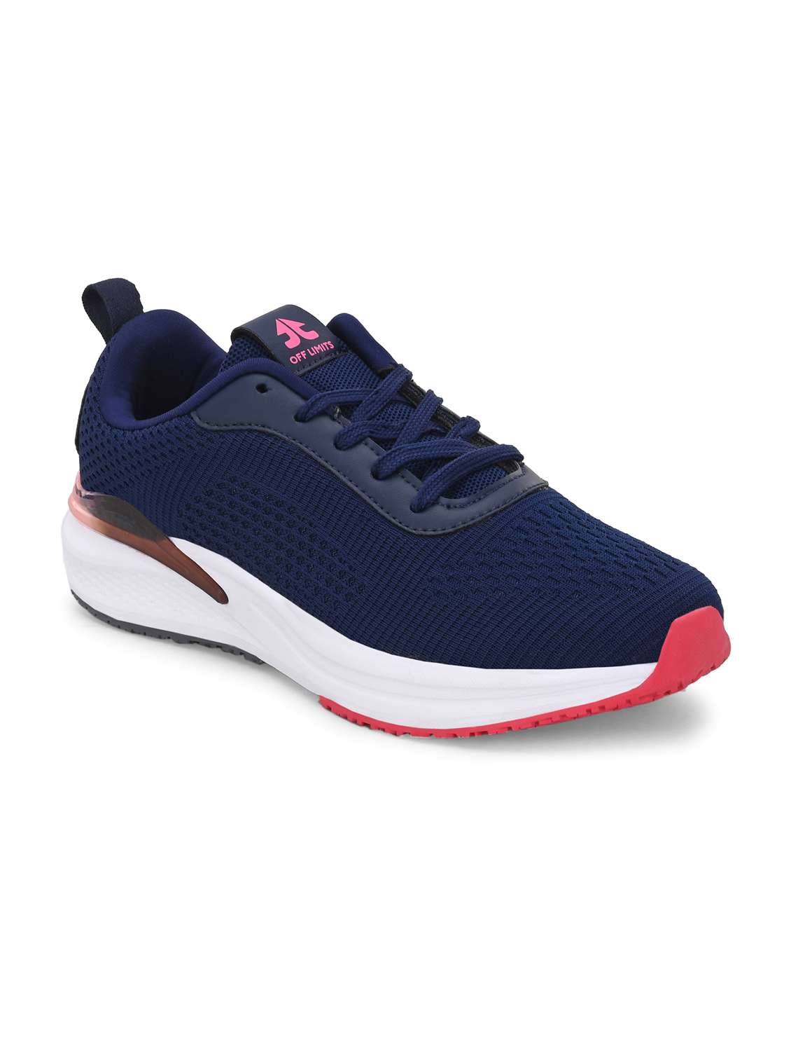 navy blue flyknit laceup sports shoes - 22020346 - Standard Image - 2