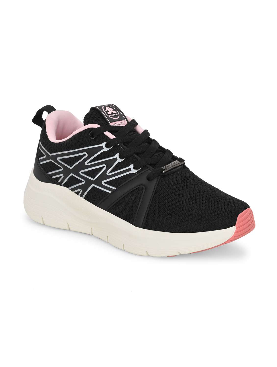 women black lace-up sports shoe - 22020357 - Standard Image - 2