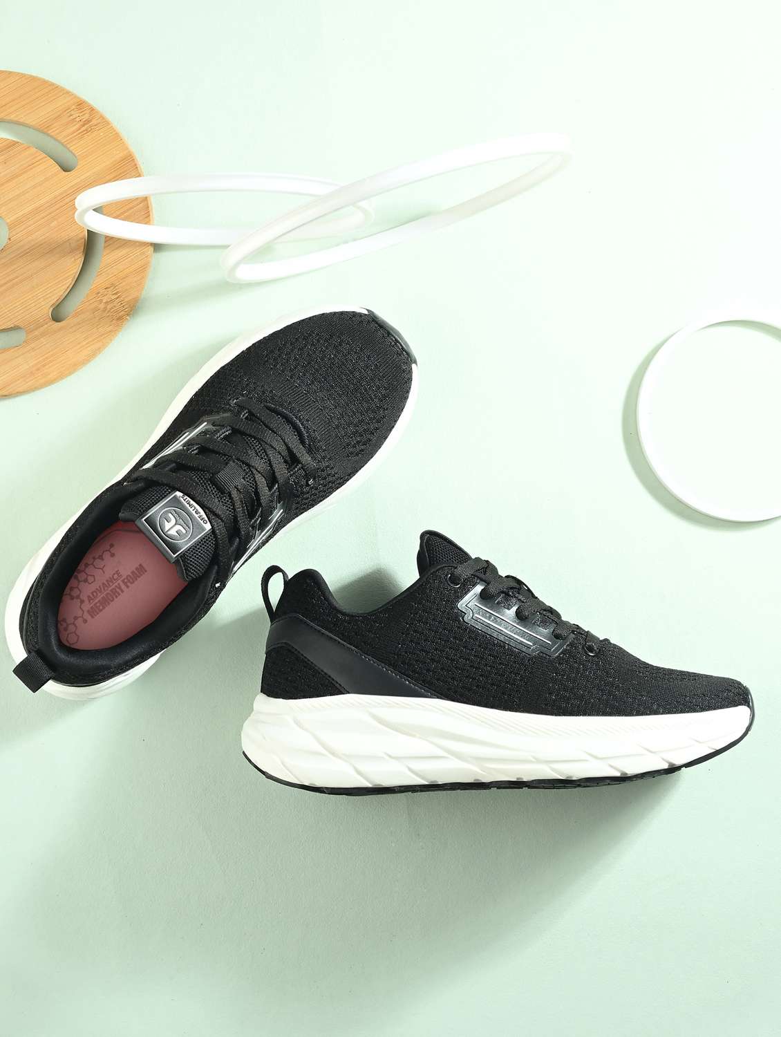 women black lace-up sports shoe