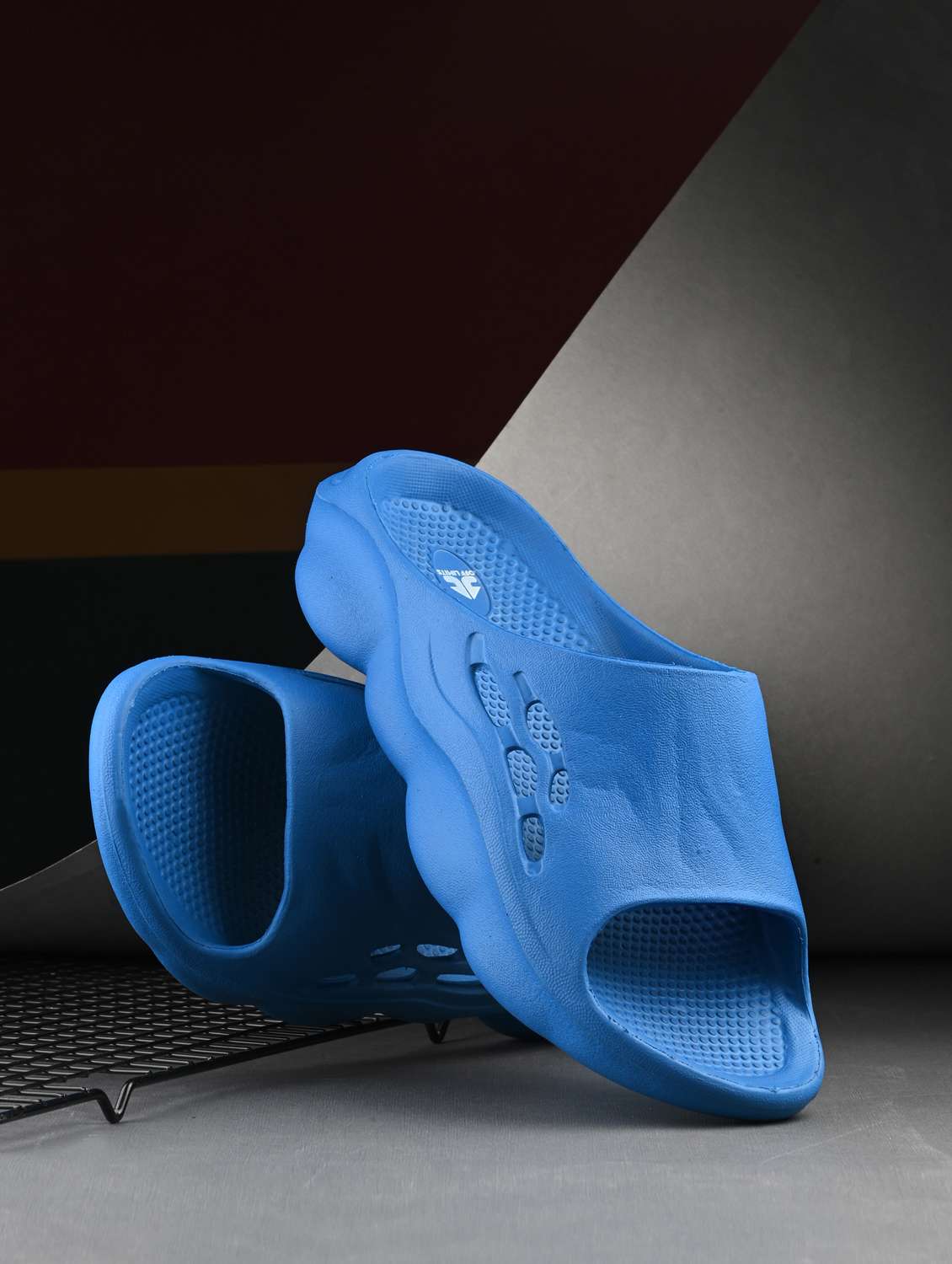 men open toe slip on slider