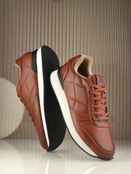 men brown lace up sneaker - 22020506 -  Standard Image - 0