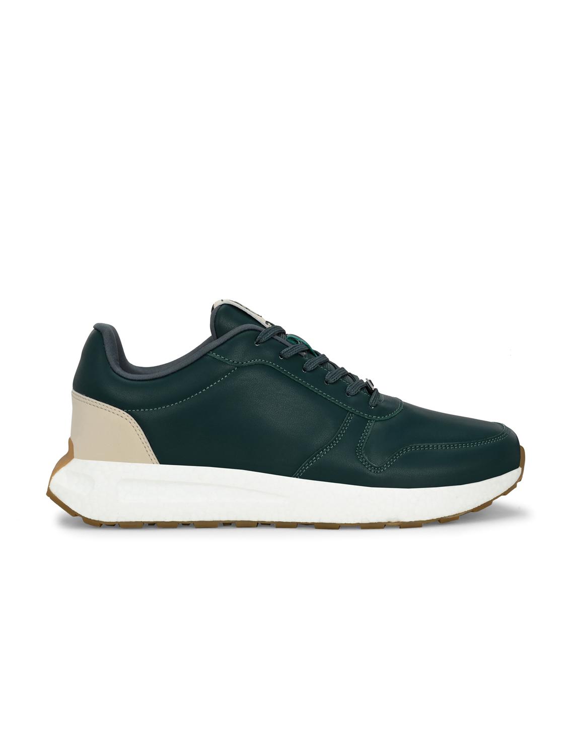 men solid bottle green lace up shoe - 22020553 - Standard Image - 2