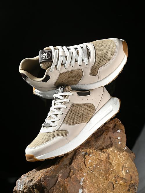 men solid beige lace up shoe - 22020565 -  Standard Image - 0