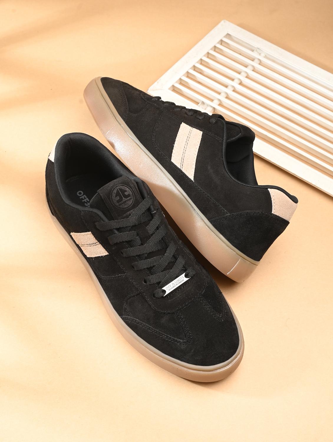 men solid black lace up sneaker - 22020566 -  Zoom Image - 0