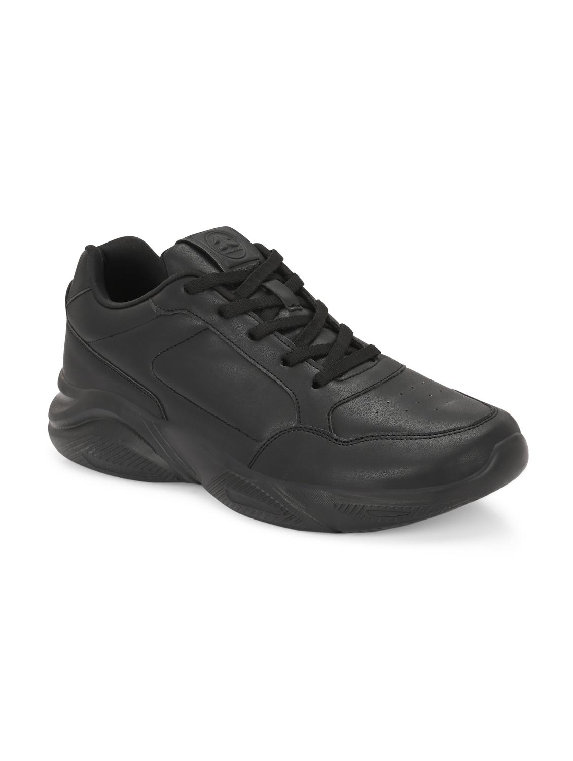 men solid black lace up shoe - 22020572 - Standard Image - 2