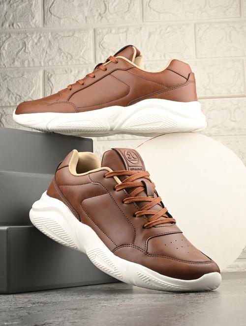 men solid tan lace up shoe - 22020575 -  Standard Image - 0