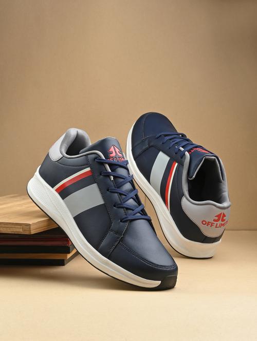 men solid navy blue lace up shoe - 22020578 - Standard Image - 0