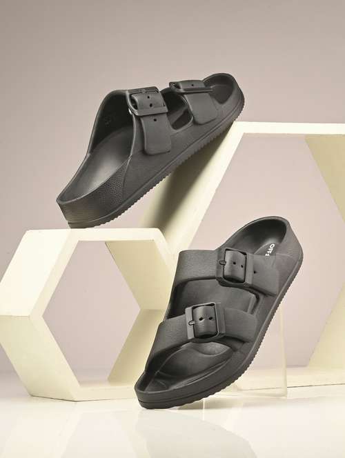 women black solid slip on slides  - 22020586 -  Standard Image - 0