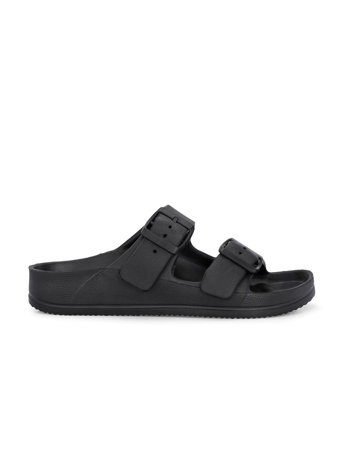 women black solid slip on slides - 22020586 - Standard Image - 2